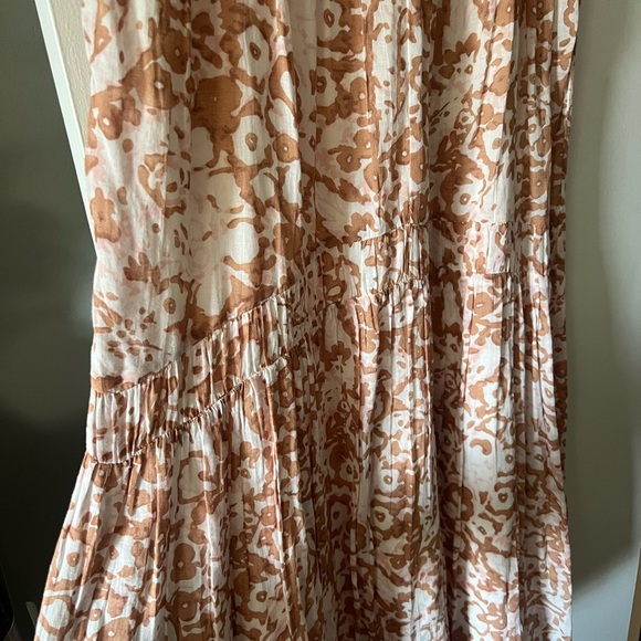 Joie Cream and Tan with pink Floral Maxi Dress - Picture 6 of 9